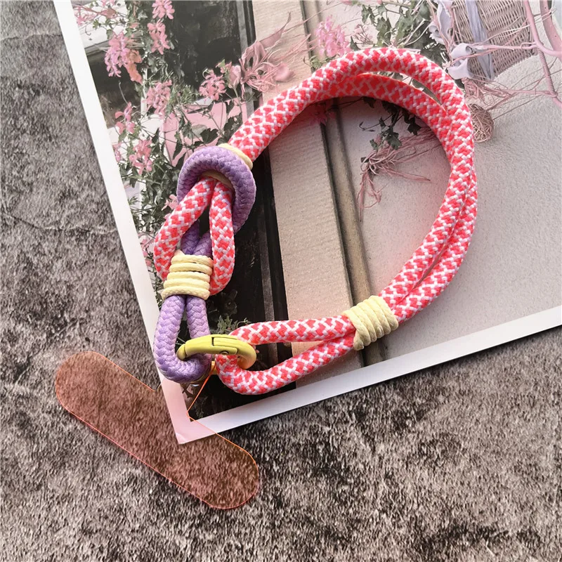 Luxury Cell Phone Charm Wrist Strap with Patch Key Lanyards