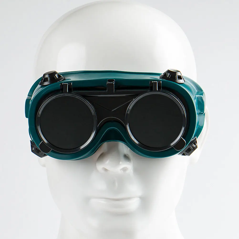

1Pair Welding Goggles Flip-Up Protective Glasses Soft Frame Adjustable Headband Anti-Scratch Welding Safety Goggles Eye