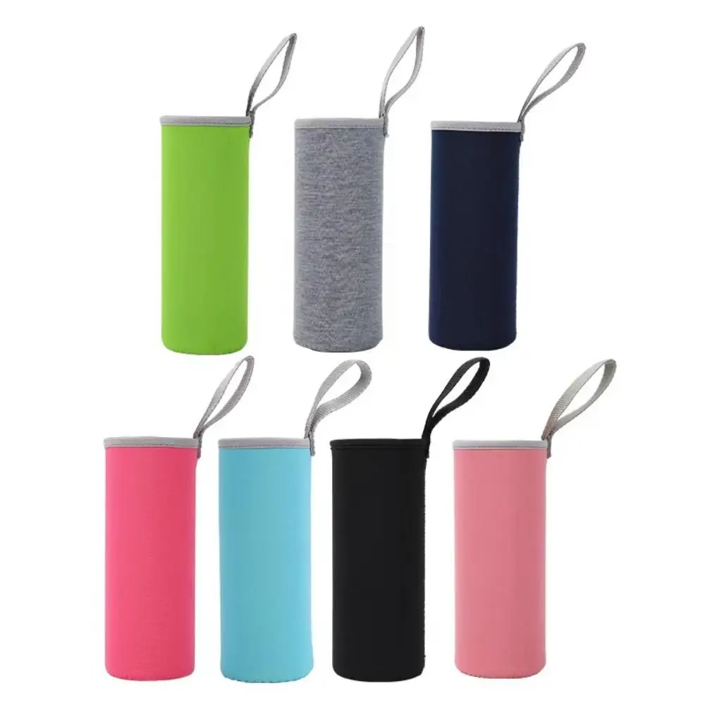 Funda elástica Universal para botella de agua, funda para botella de agua de neopreno portátil de alta calidad, funda para taza de vacío creativa anticaída