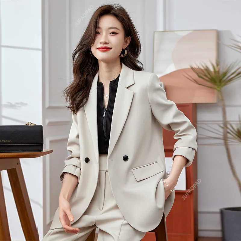 

New Autumn Elegant Suit Jacket Matching Set Women's Korean Fashion Chic Blazers Coat Advanced Sense Female Professional Set