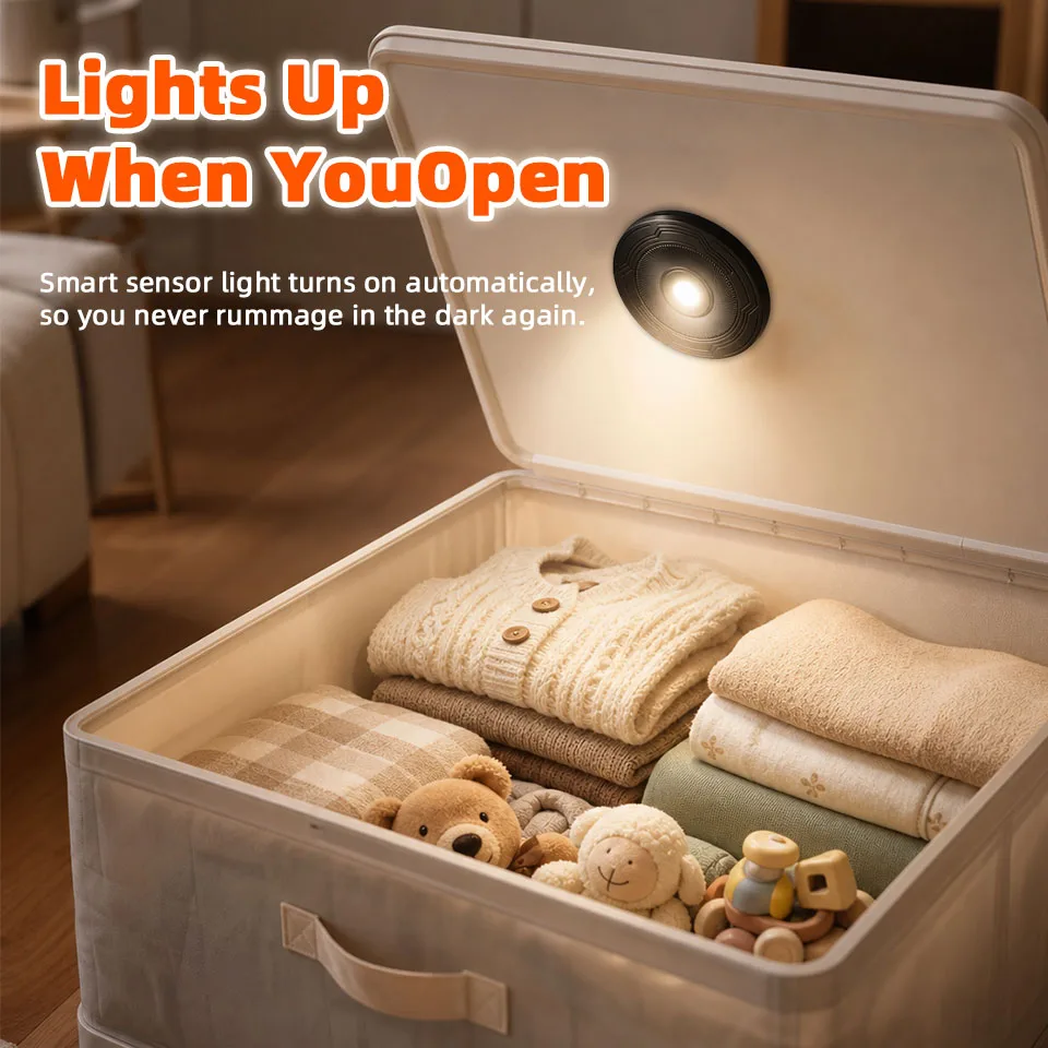Motorcycle Tail Box LED Sensor Light, Anti-Collision Lamp, Convenient Outdoor Camping Fishing Night Light for Locomotive