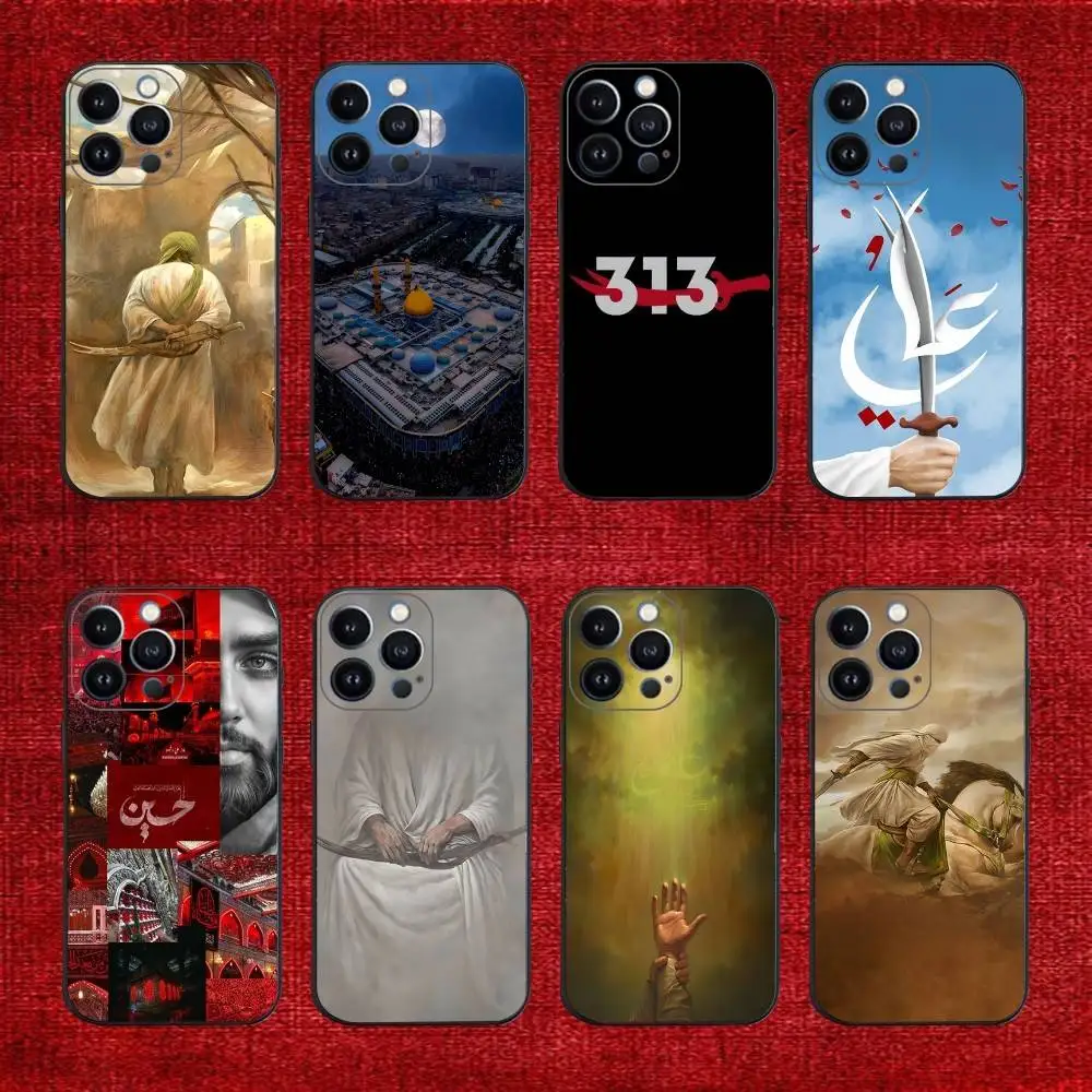 

Imam Hussain Shia Ali Phone Case For iPhone 17,16,15,14,13,12,11,Pro,Max,Plus,E,SE4,Air,Mini Black Cover