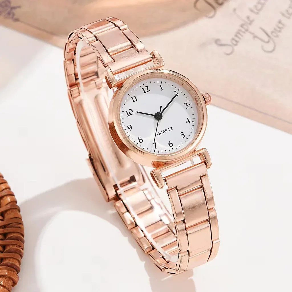 Reloj de cuarzo analógico a la moda, relojes de pulsera de lujo para mujer, correa de acero inoxidable, reloj de pulsera Digital informal para mujer