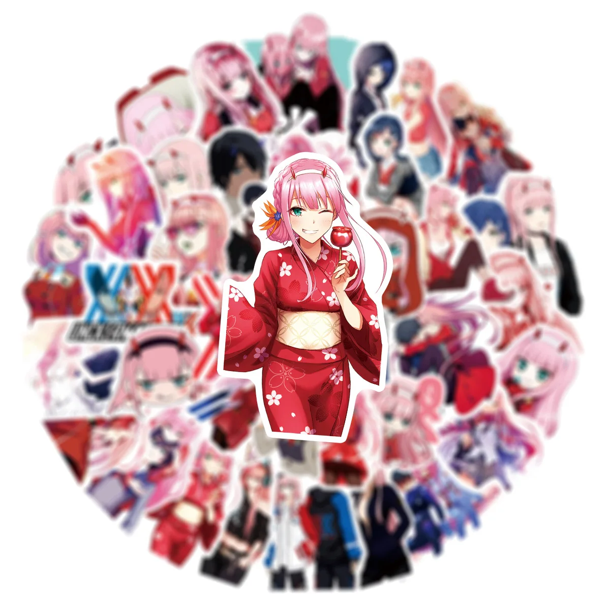 10/30/50 قطعة جديد أنيمي FranXX Ins الكتابة على الجدران ملصقات الزخرفية DIY بها بنفسك الغيتار الهاتف المحمول كوب ماء سكيت ملصقات مقاومة للماء #4