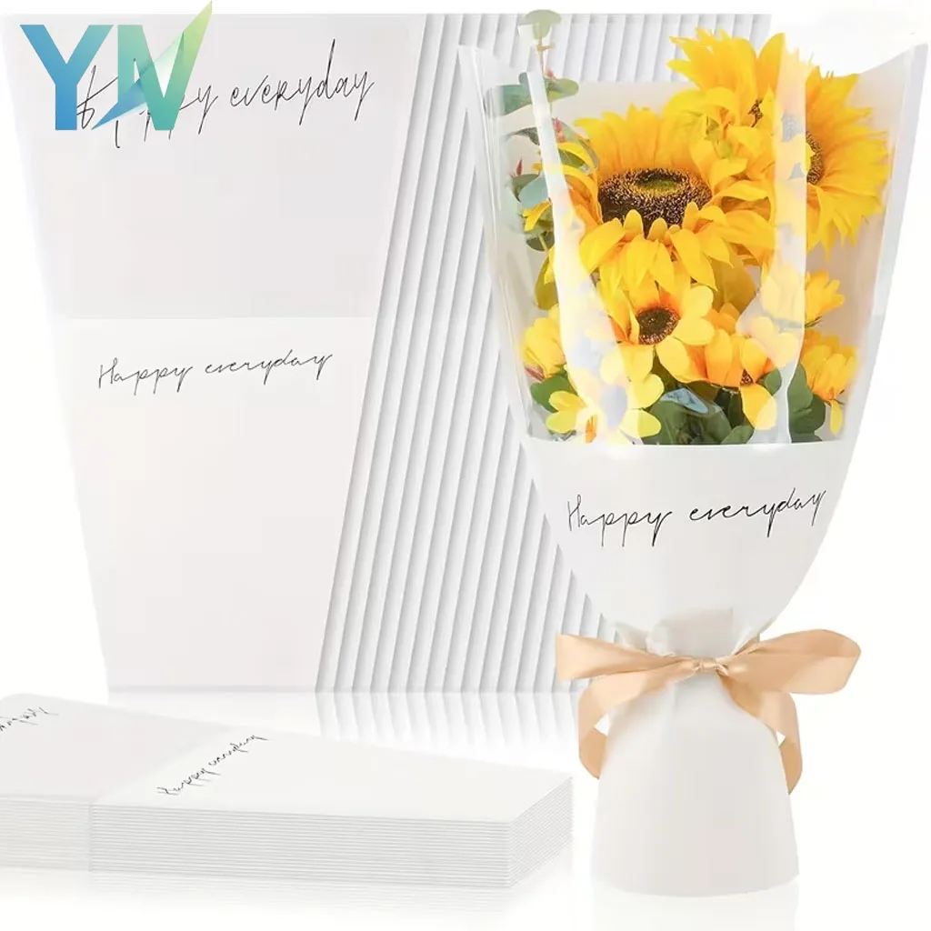 Sac cadeau de fleurs en papier Kraft, emballage de Bouquet élégant pour la saint-valentin, fête des mères, anniversaire, célébration d'anniversaire, 20-80 pièces