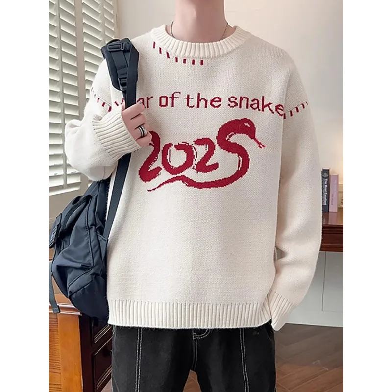 5 Styles Men's Knitted Sweater New Fashion Round Neck Warm Thick Sweaters Turtle Neck for Men Loose Shoulder Style