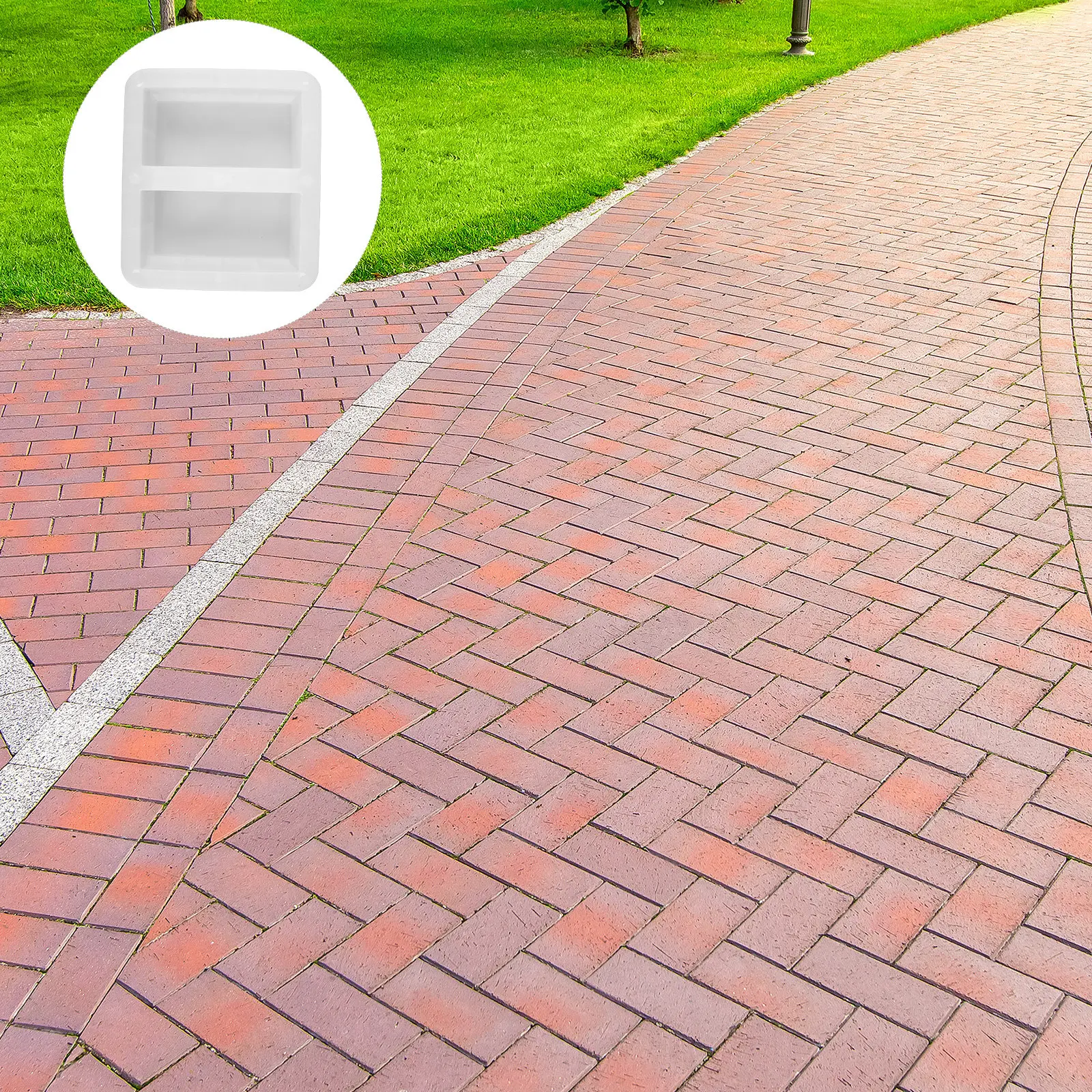 Rectangular Dutch Brick Mold with Double Grid Wear Resistant Plastic Paving Brick Mold for Concrete Building Decoration