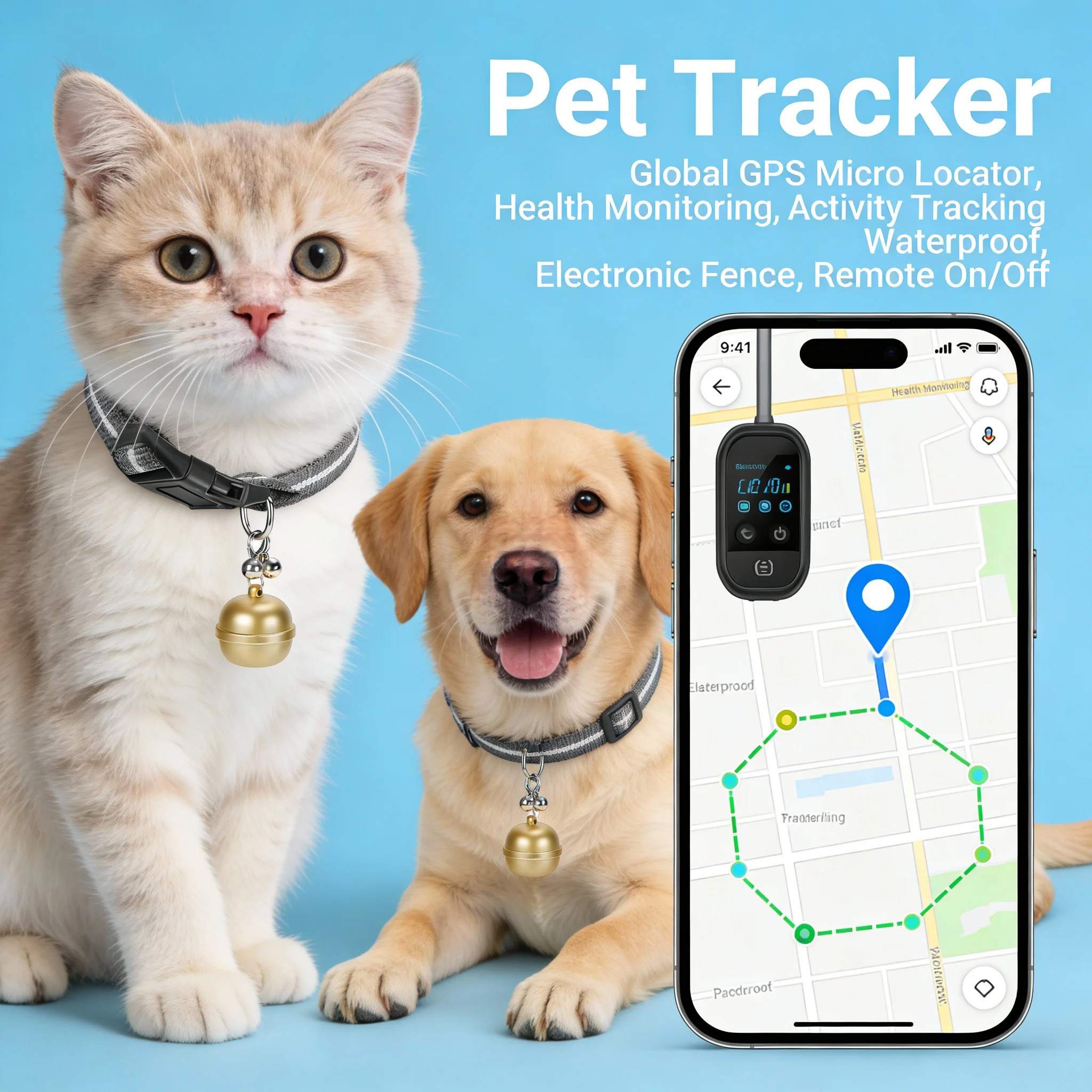 Smart pet GPS tracker Anti-theft pet tracker for dogs and cats