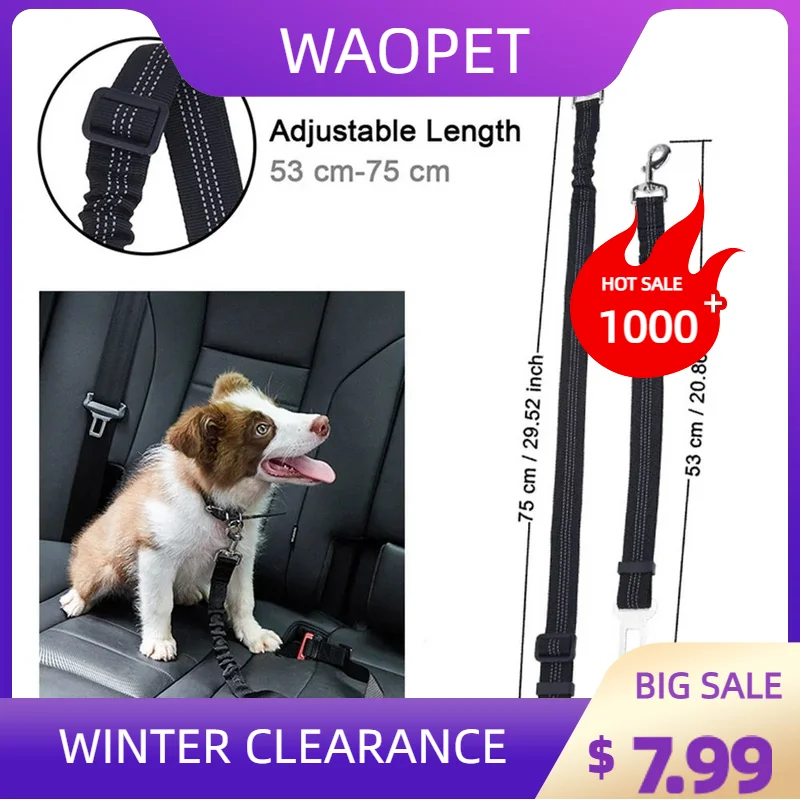 Pet Dog Backseat belt Anti-interference Car Driver Leash Reflective Elastic Safety Rope With Small Large Dog Harness Collar Vest