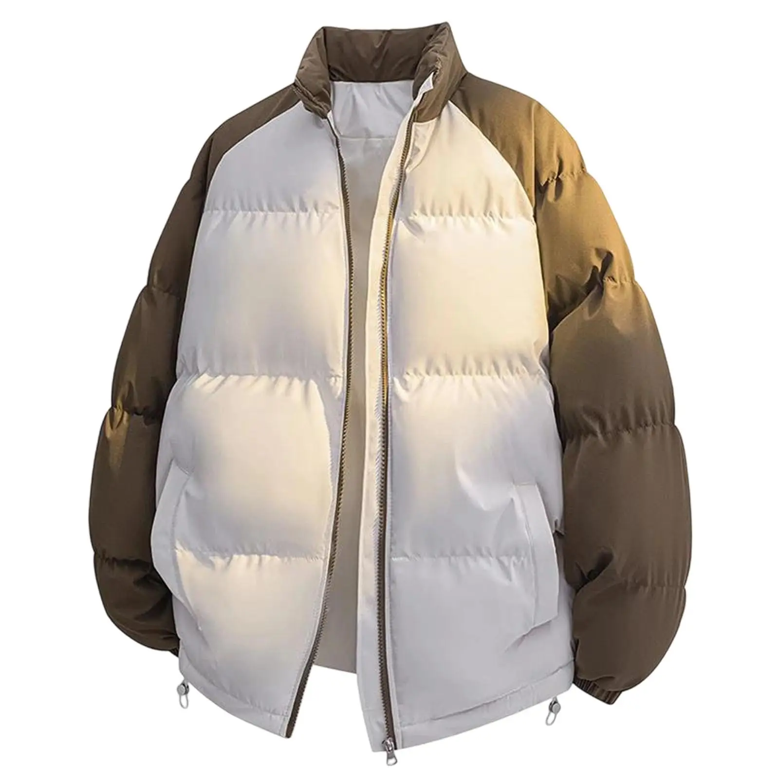 

Зимнее мужское повседневное хлопковое пальто с воротником-стойкой, толстое теплое пуховое пальто, свободное хлопковое пальто с цветными блоками, куртка