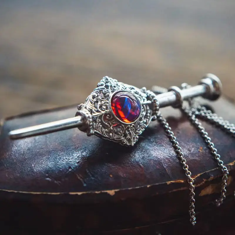 Magical Witchcraft Necklace Women's Retro Blood Pack Detachable Witch Wand Pendant Men Women Cosplay Jewelry Gift