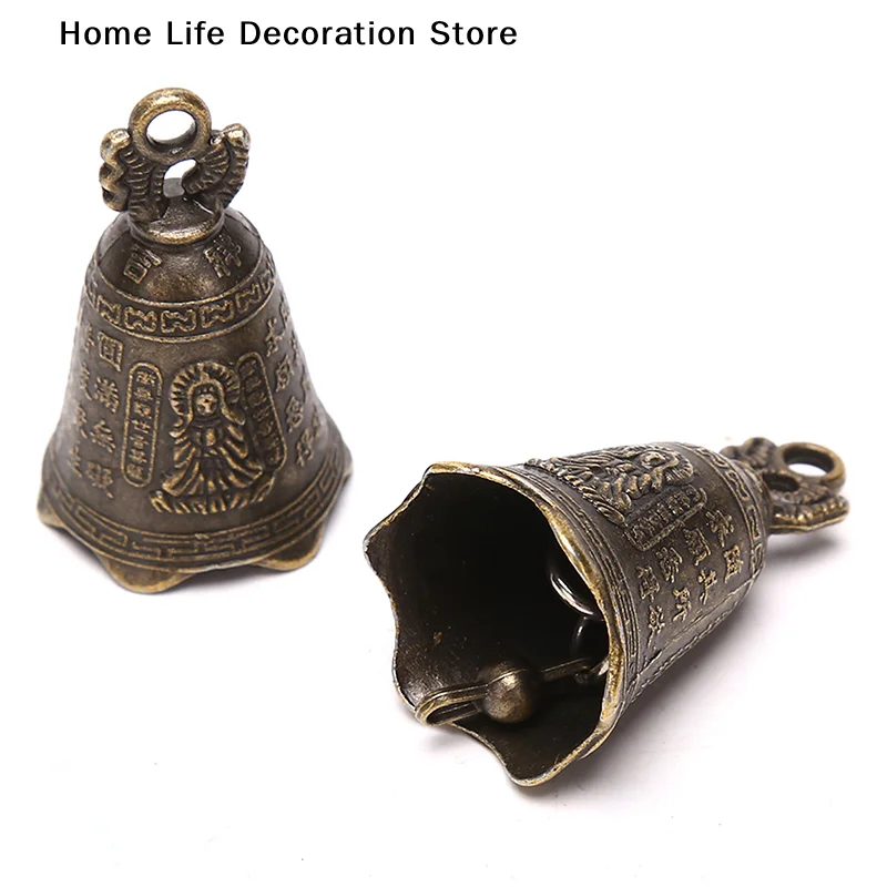1pcs Chinese Antique Bell Mini Brass Copper Sculpture Pray Guanyin Bell Shui Feng Bell Invitation Buddha Buddhism Guanyin Bells