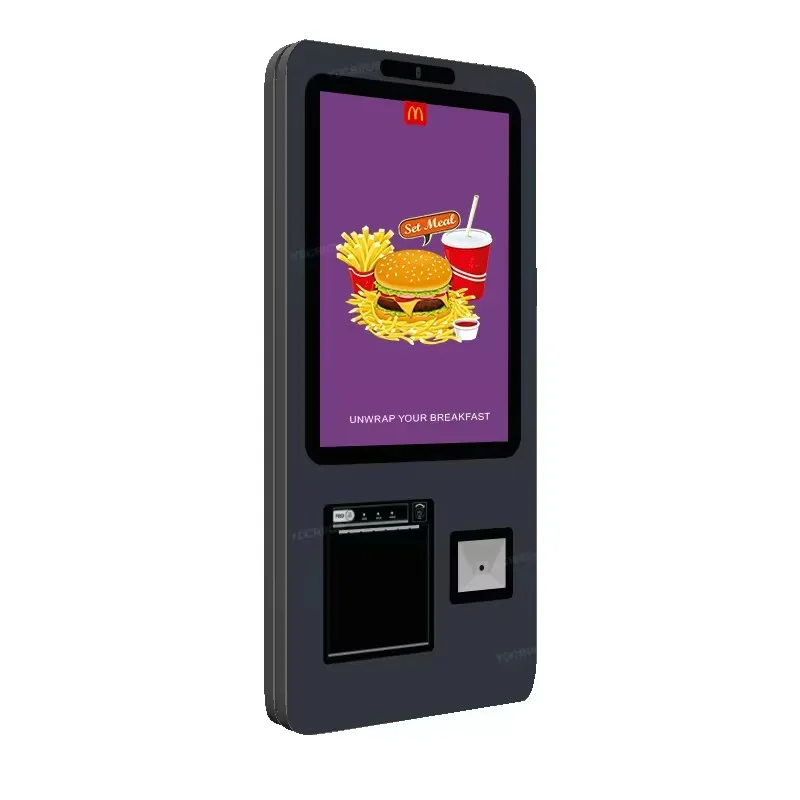 15.6 Inch Payment Kiosk Self Ordering Kiosk in Restaurant Cash Pos Order Number Wall-mounting Interactive Self Service Kiosk