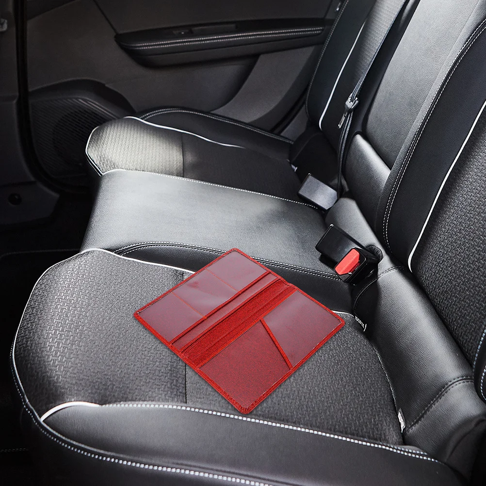 2Pcs Car Insurance Protective Case Glitter PU Document Holder License Registration Card Organizer Stylish Car Accessories