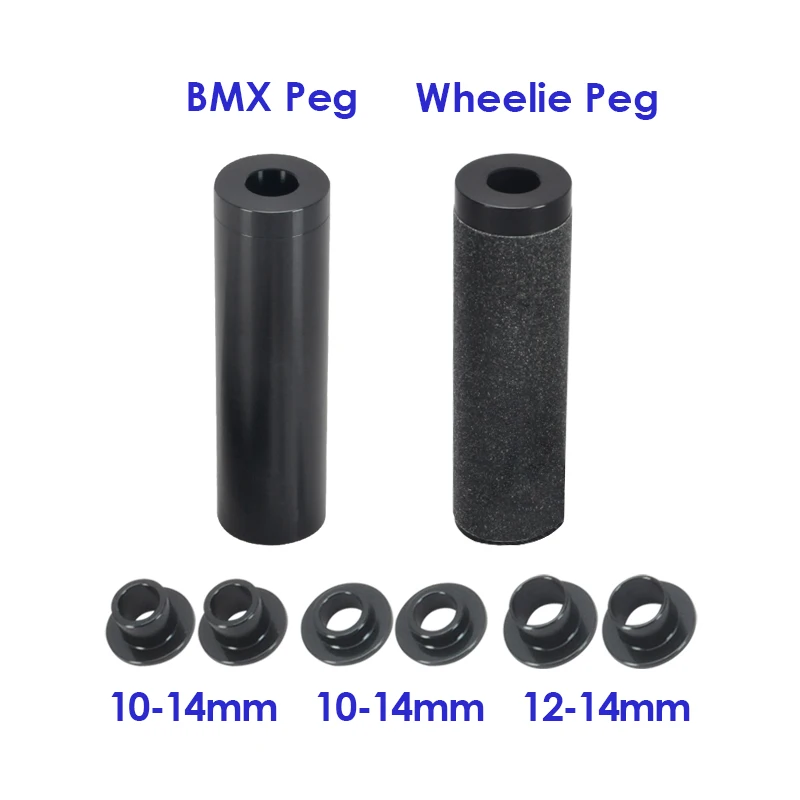 Funsea Bike Peg Wheelie Big BMX Cruiser Bicycle Pegs Alloy 6061 Length 110MM For Hub 3/8 Inch 12mm 14mm Axle Front And Rear