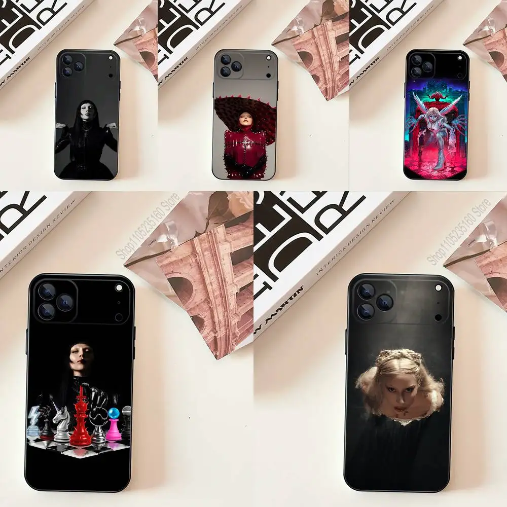 

L-LADY G-GAGA MAYHEM Phone Case For iPhone 17,16,15,14,13,12,11,Pro,Max,Plus,E,SE4,Air,Mini Black Soft Cover
