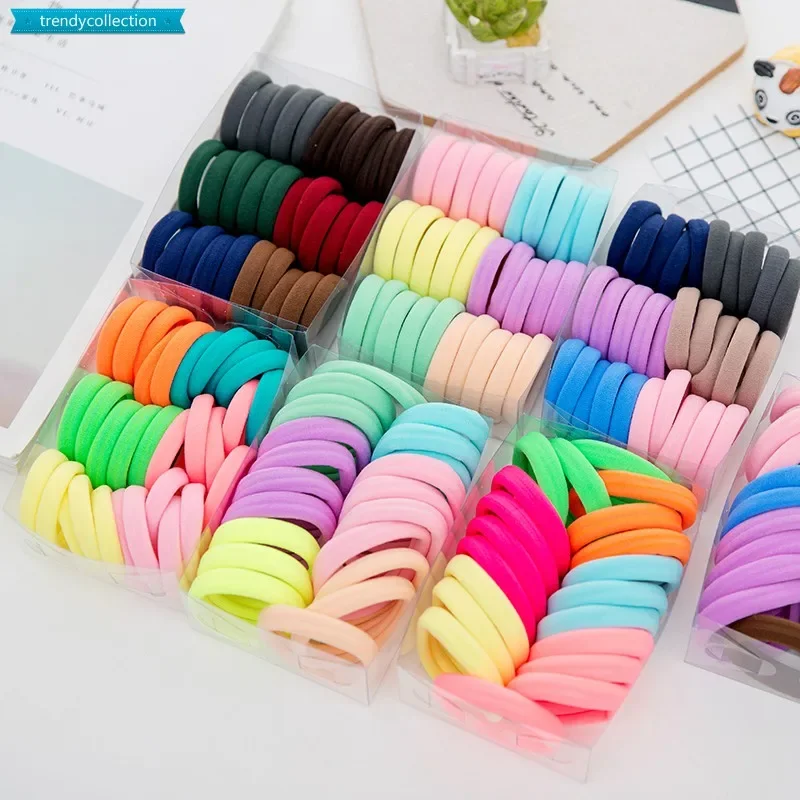 50/100Pcs 35mm Diameter High Elastic Hair Bands for Women Girls Hairband Rubber Ties Ponytail Holder Scrunchies Hair Accessories