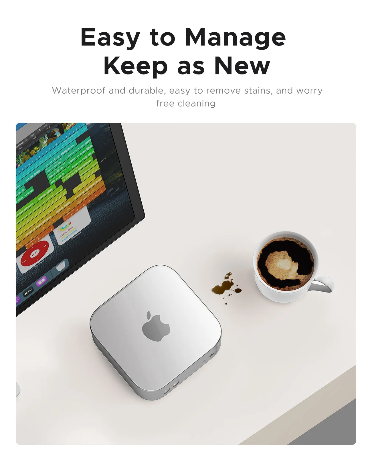 ORICO Mini Case for Mac Mini M4/M4 pro Wear-Resistant Water-Resistant Silicone Cover Easy Installation Durable Protection