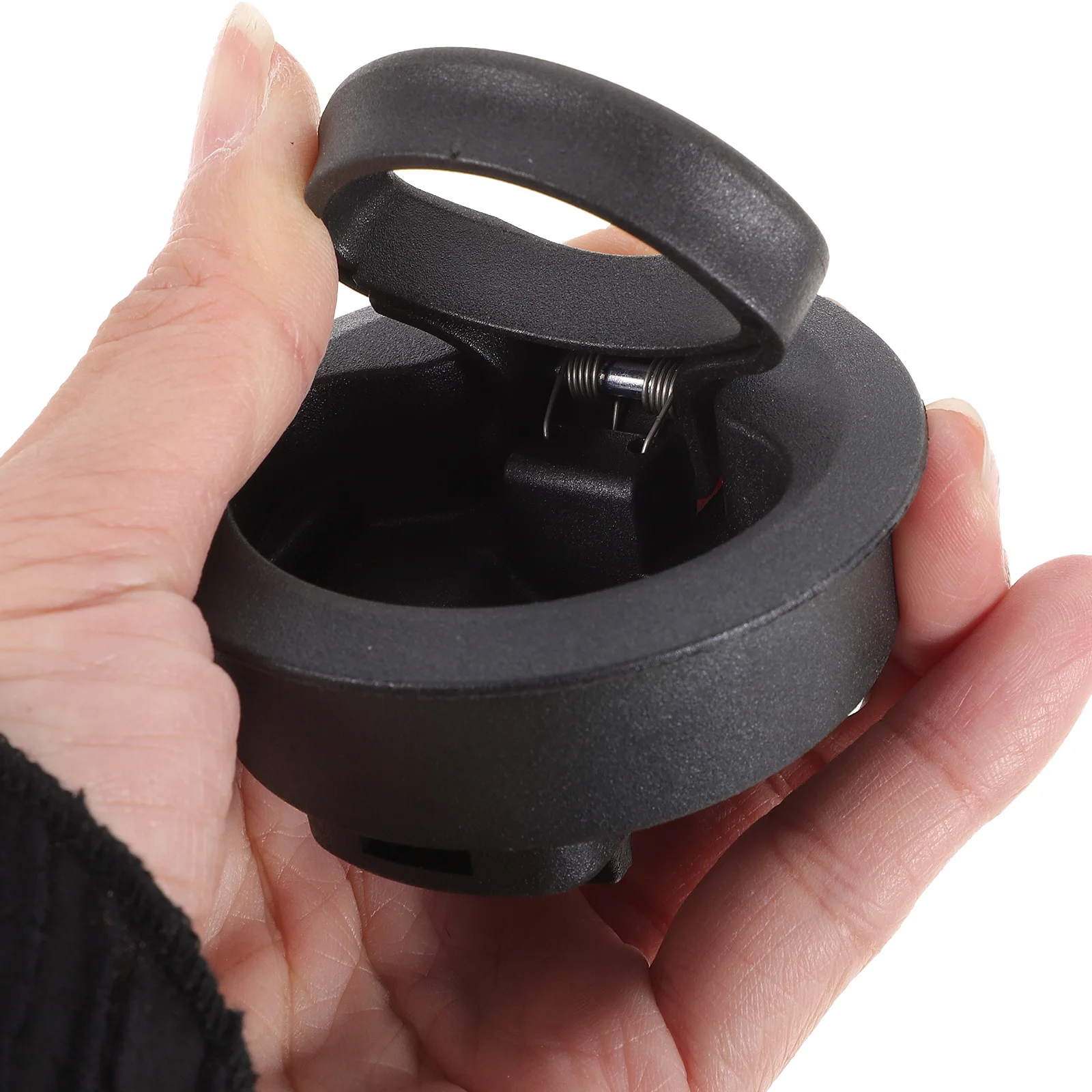 

UV Stabilized Black Plastic Flush Latch 6.1x6.1x2.2cm Round Head Lock Pull Ring Durable for Boat Hatches Console Doors Tackle