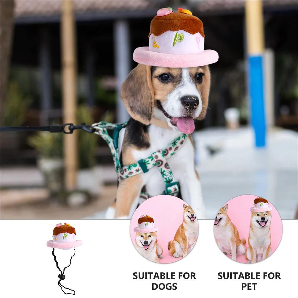 

Pet Headgear Birthday Cake Shape Hat for Cats Dogs Small Pets Cute Party Accessory Daily Wear Photography Prop