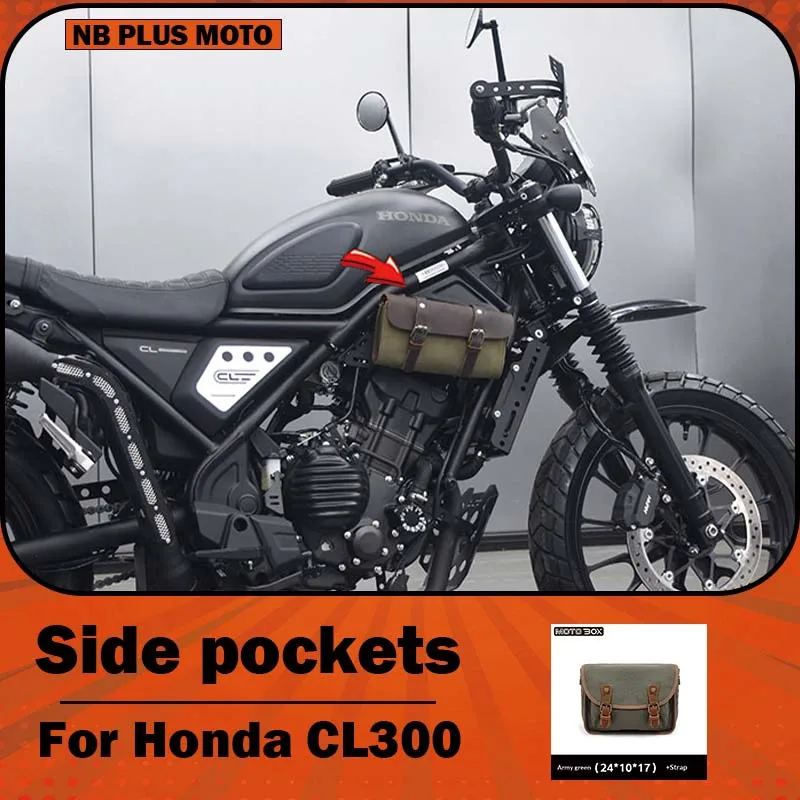 【premium】pour-les-modifications-de-la-honda-cl300-–-panneau-tactique-avant-de-style-retro-support-de-sac-a-outils-a-bordure-en-toile-et-accessoires