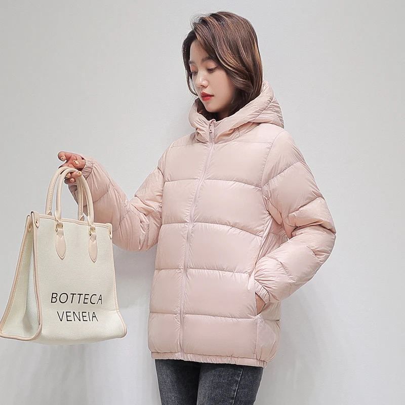 Winter Puffer Jackets Women Minimalist Style Thicken 90% Duck Down Jackets Korean Streetwear Fashion Solid Windproof Warm Parkas