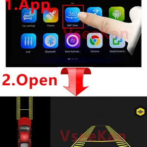 HD 360 ° panoramic camera, 1080p, rear, front, left, right, 3d, 360 bird vision, car, android, radio, accessories 6 Main Sales Kit Camera 360 CAR - №3