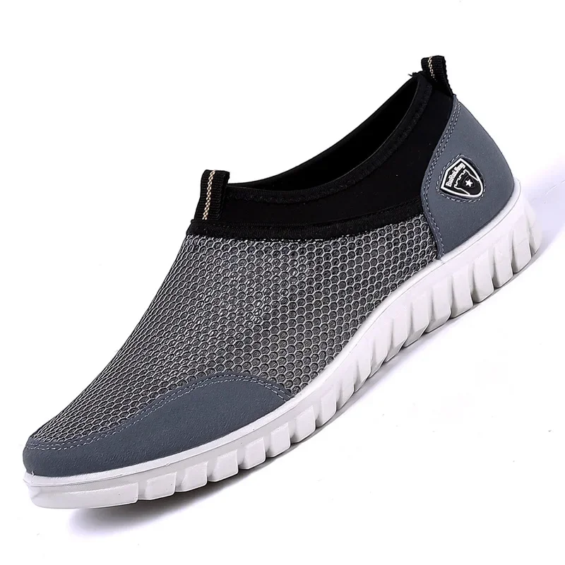 Hot Sales Large Size New Breathable Mesh Summer Men Casual Shoes Slip on Male Fashion Outdoor Travel Shoes;Breathable Shoes
