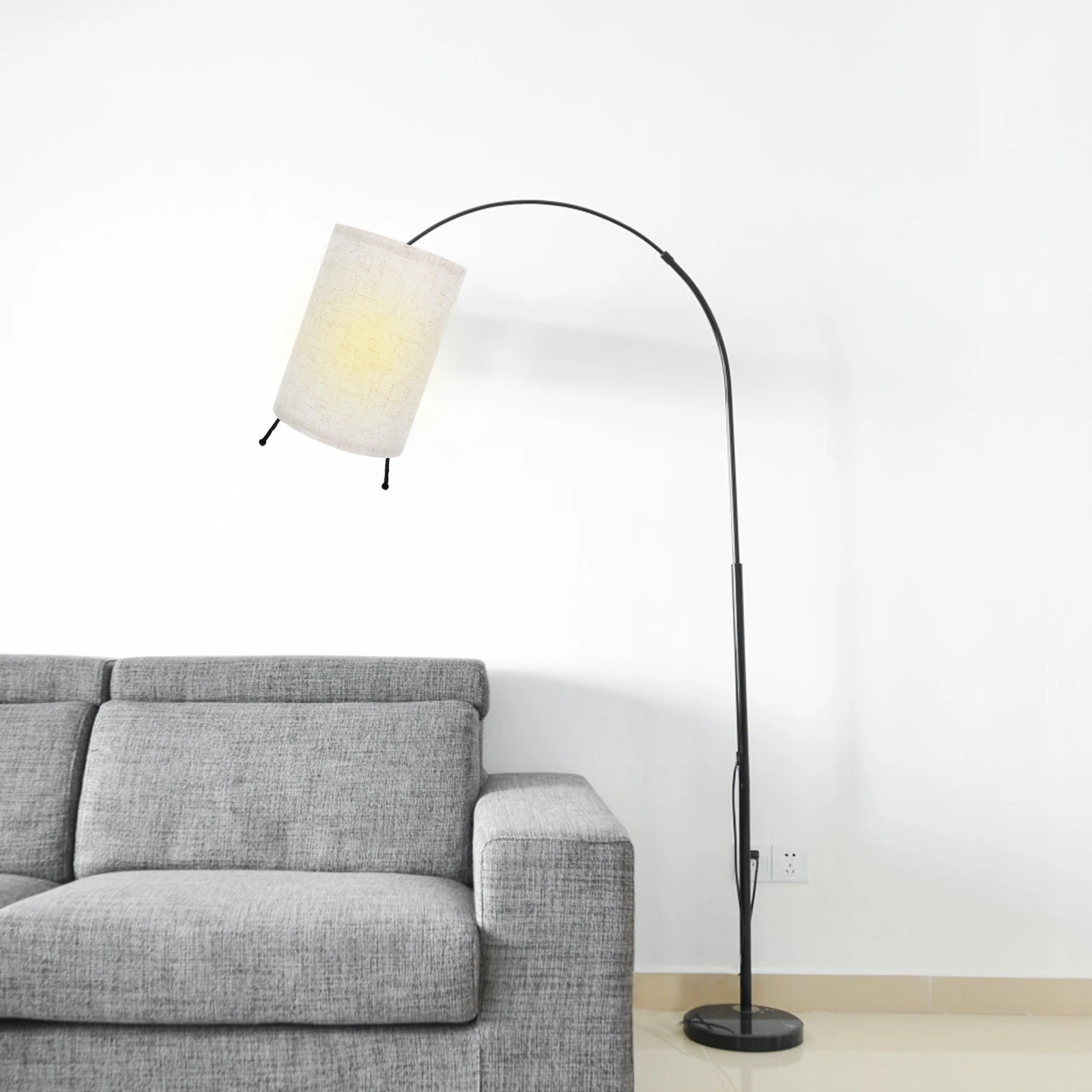 

E27 Linen Lampshade Cylinder Table Floor Light Replacement Part Compact Modern Simple Lampshade for Bedroom Living Room