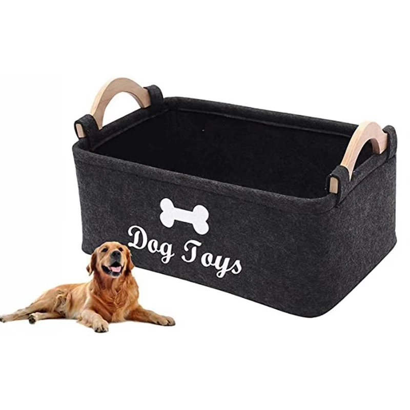 Toy Dog Basket Pet Storage Box Bin Organizer Toys Cat Accessory Container Bins Felt Baskets Containers Organizer