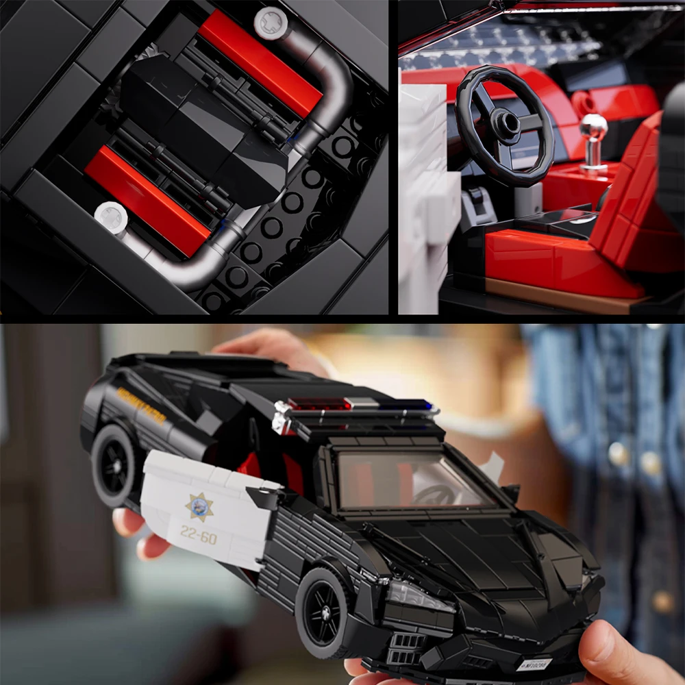 Kit de modelo de carro da polícia Nifeliz, conjunto de construção em escala 1:14 para adultos, ideal para exibição e entusiastas de carros (1,175PCS, NF10257)