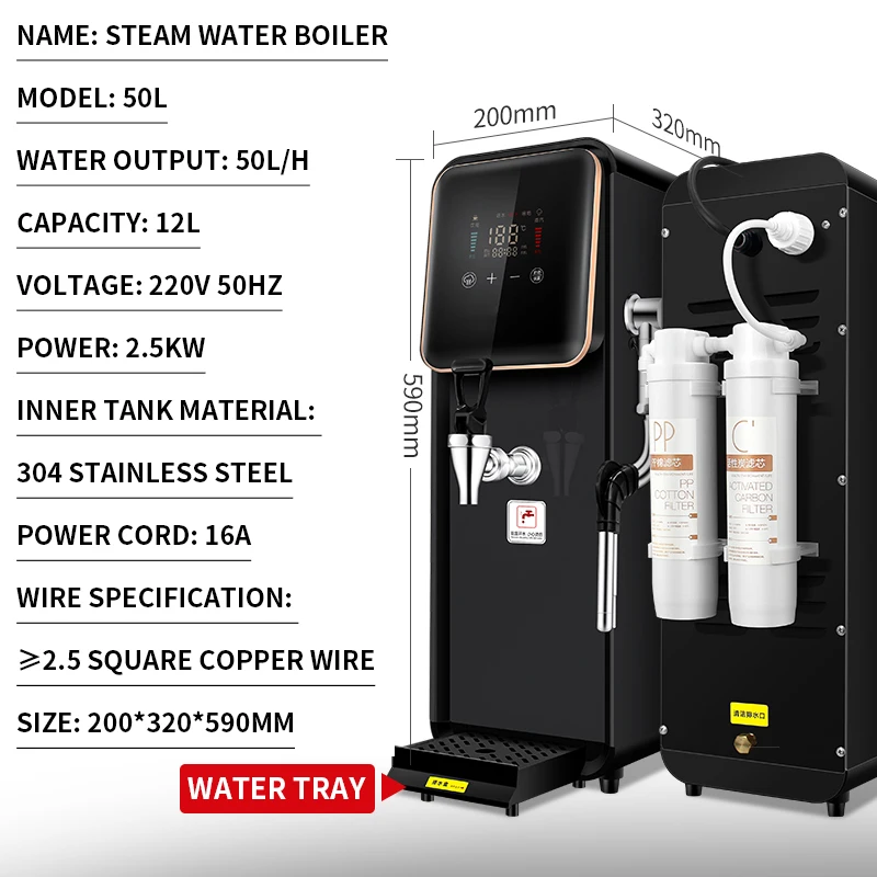 Caldeira de água passo a passo comercial máquina de extração de chá elétrica a vapor leite loja de chá bar espuma de leite máquina de água quente