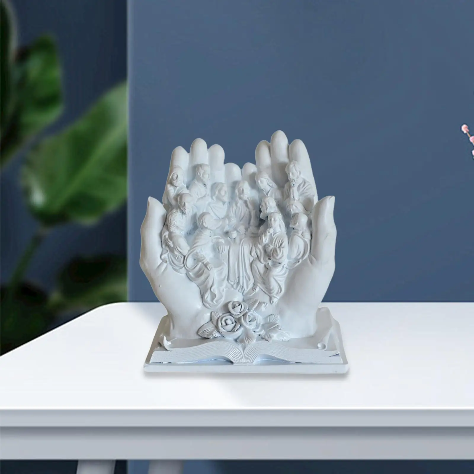 

The Last Supper Statue Waterproof Ornament Religious Character Figurine Decorative Sculpture for Desk Cabinet Home Shelf Indoor