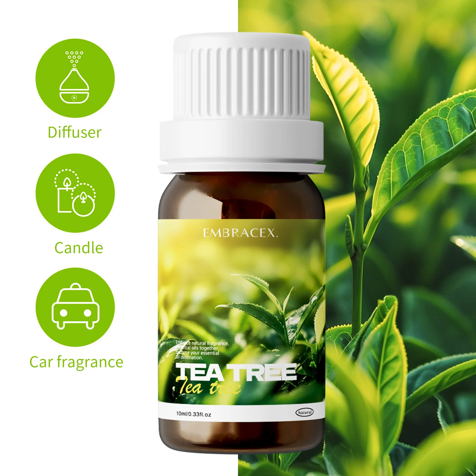 10ml Tea Tree Oil  Aromatherapy Essential Oil Plant Fragrance For Scalp,Purify the air Skincare Body massage oil Gifts