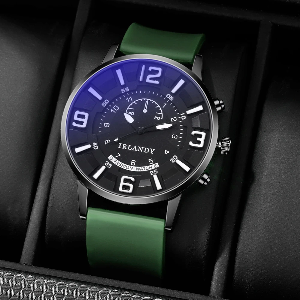 2-piece men's quartz watches, combining a business and sports style, suitable as Valentine's Day and New Year gifts
