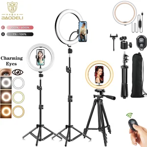Dimmable Led Selfie Ring Light, Phone Stand, Fill Light Tripod, Video Photography Lamp, Tupied Streaming, 10 10 Main Ring Light Sales with Tripod - №3