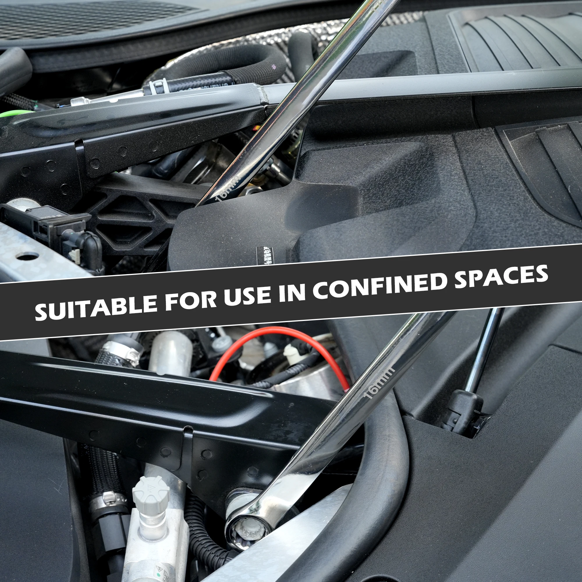 EZARC 6 pièces clés métriques 8mm-19mm Extra longue boîte jeu de clés d'extrémité pour la réparation de voiture CRV combinaison clés d'aviation durables