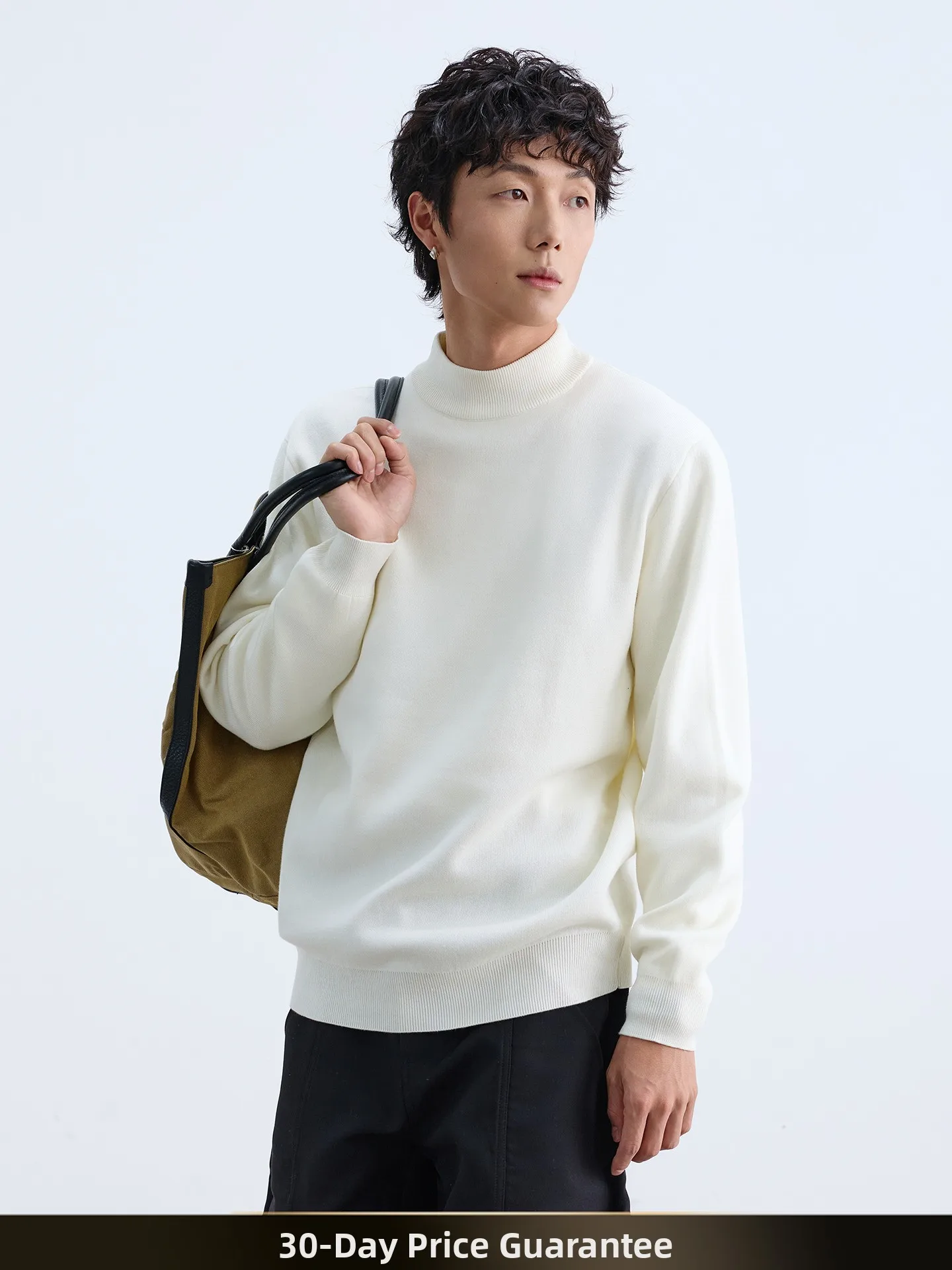 

NTED American Retro Color Simple f High Collar Men's Autumn Casual Lazy Sle Couple Knitted Sweater Loose Fit Long ...