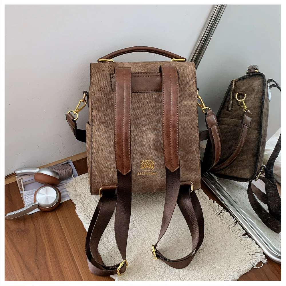 【Gran oferta】Mochila moderna, bolso de hombro para mujer, mochila de gran capacidad con cierre y bolso de mano informal con doble correa para los hombros.