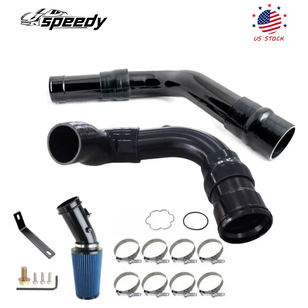 

1Set Aluminum Turbo Intercooler Pipe + Cold Air Intake Kit for 2011-2016 Ford F250 F350 F450 Super Duty 6.7L with Wrench