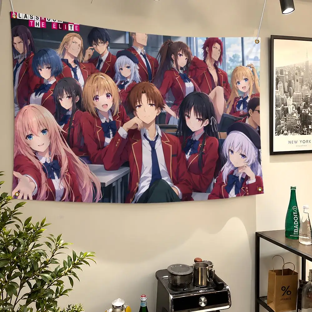 Anime Classroom of the Elite Youzitsu Flags Wall Hanging Flag Banners For Birthday Parties Outdoor Bedroom Dorm Room Decor