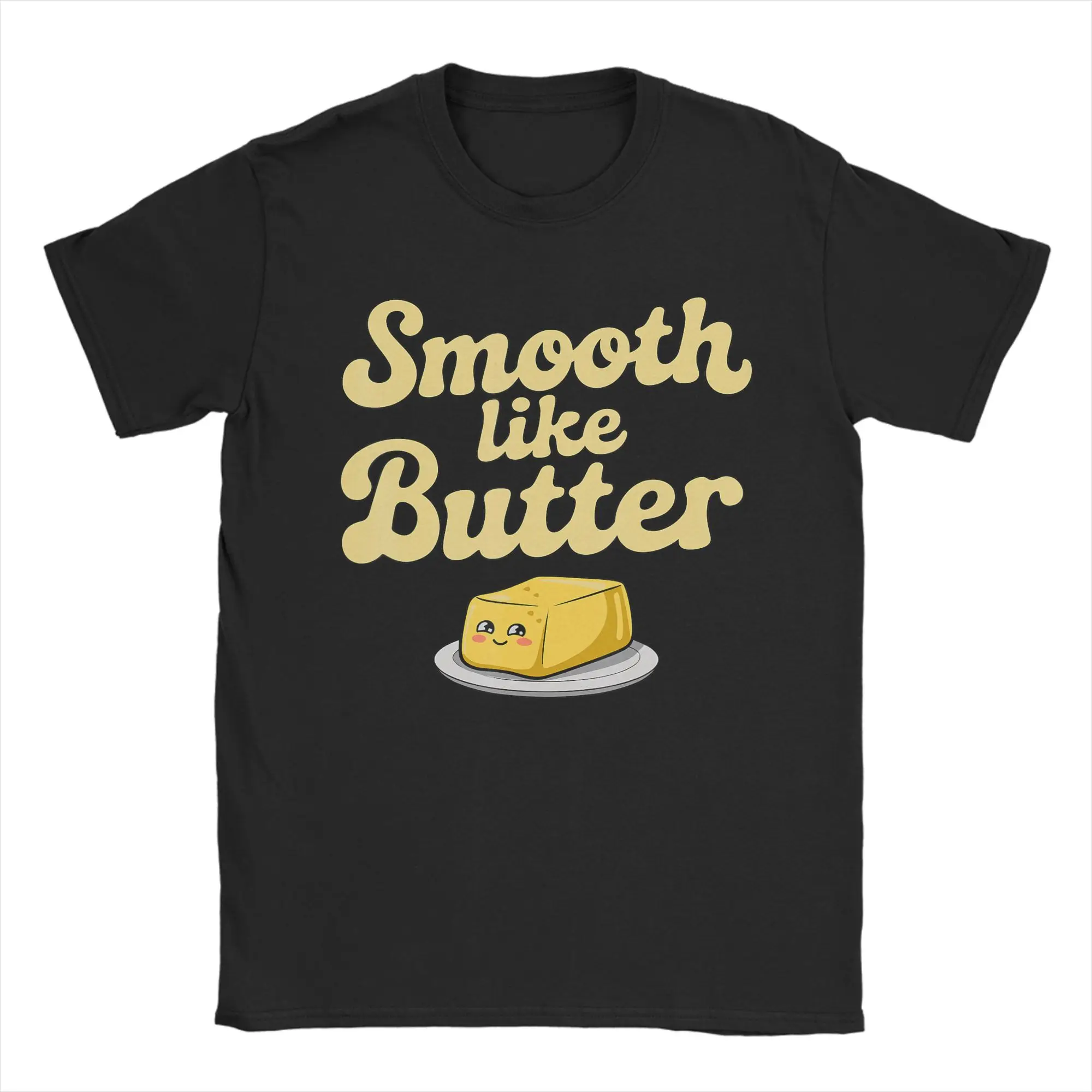 Fun Smooth Like Butter Dairy Products T-Shirts for Men Round Neck Cotton T Shirts  Short Sleeve Tee Shirt Summer Clothes