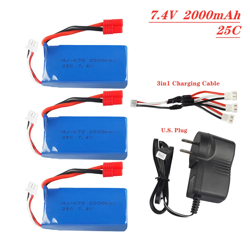 

7.4V 2000mAh 12428 Lipo Battery For Syma X8C X8W X8G RC Airplane 2s 7.4v Lipo Battery 903475 25C