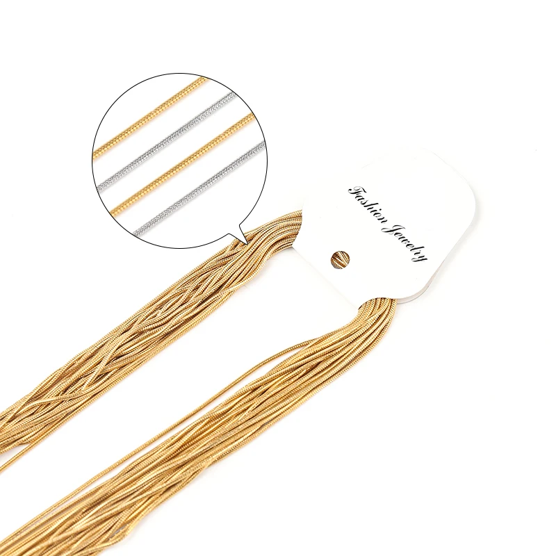 5pcs/Lot Stainless Steel Snake Chain Round Shape Chains Gold Color for Jewelry Making DIY Necklace Gifts Pendant Accessories