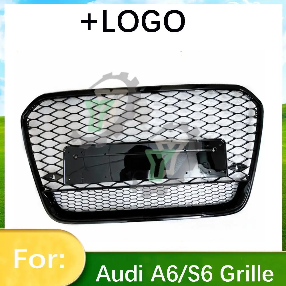 

For Audi A6 A6L/S6 2012 2013 2014 2015 Car Front Bumper Grille Centre Panel Styling Upper Grill (Modify For RS6 style)