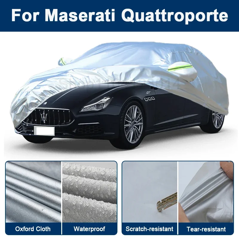 

Outdoor Full Car Cover For Maserati Quattroporte with Reflective Strips Waterproof Snowproof Dustproof UV Protection