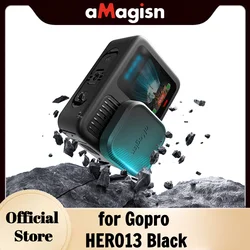 GoPro Hero13 용 aMagisn 렌즈 캡 검정색 소프트 실리콘 소재 보호 캡 커버 Go pro Hero 13 용 스크래치 방지 액세서리