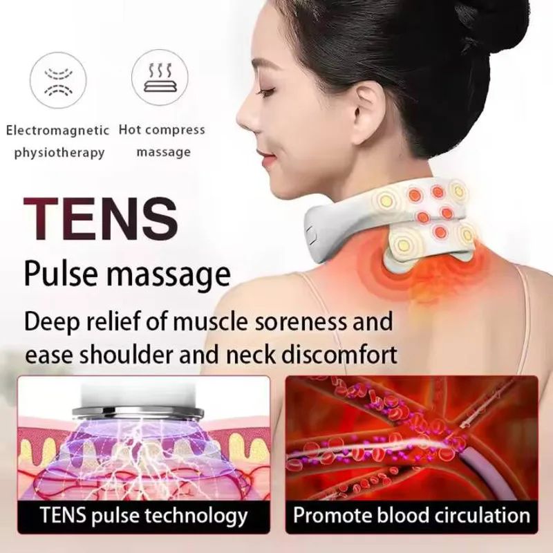 

Electric Intelligent Cervical Massager Smart Heating Compression Physical Therapy Neck Shoulder Kneading Massage Home Care Tool