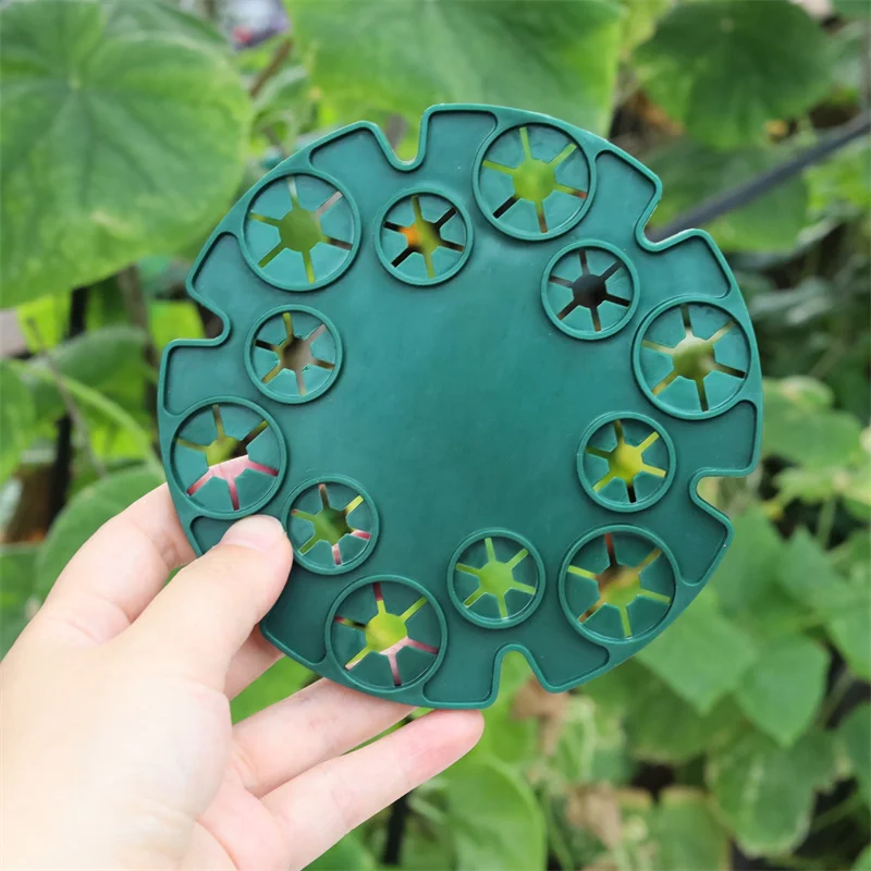 Garden Plant Support Ring Green Coated Stake Frame Trellis Holder for Climbing Plants Flowers Vegetables Vine Training Support