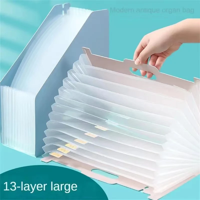 13-Compartment Expanding File A4 Expandable File Document Folder Expanding Folder Sorting Folder Size Large Capacity Waterproof